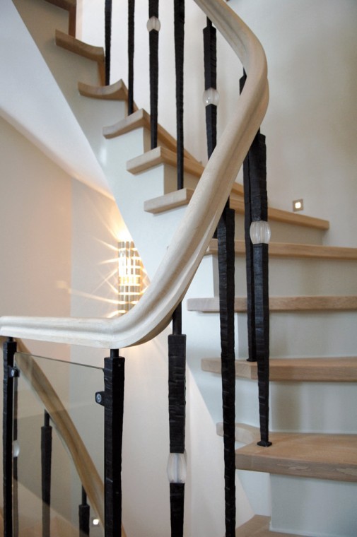 Banister 1, forged iron, glass