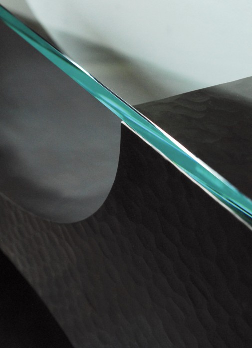 Mimolette-console table-iron-glass