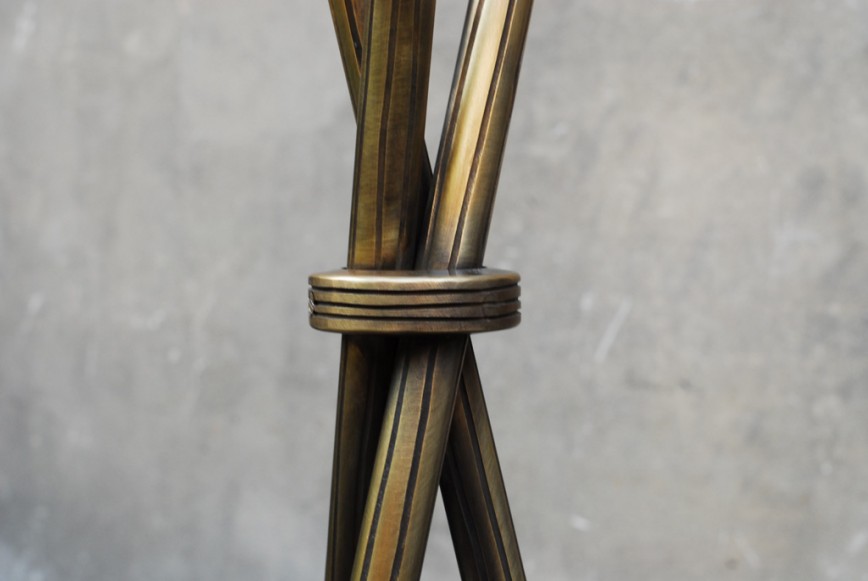 Croisette-Floor lamp-bronze-stripes-patinated