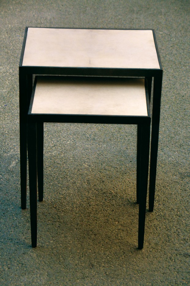 Giaco-side table-nesting table-forged iron-parchment