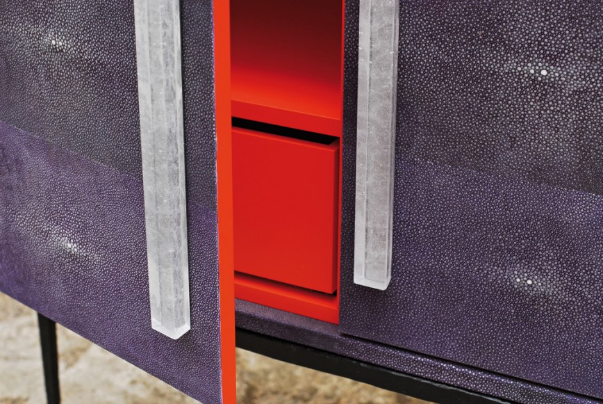 cabinet-Low Boy-glauchat-pate de verre-glass-handles-drawer