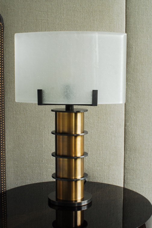 Radio Days-Table lamp-bronze-pate de verre-glass