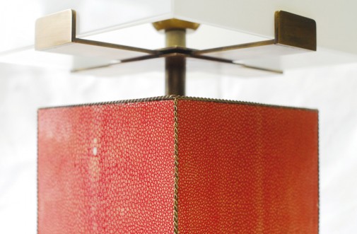 Thé-table lamp-Bronze-Galuchat-glass-lamp shade