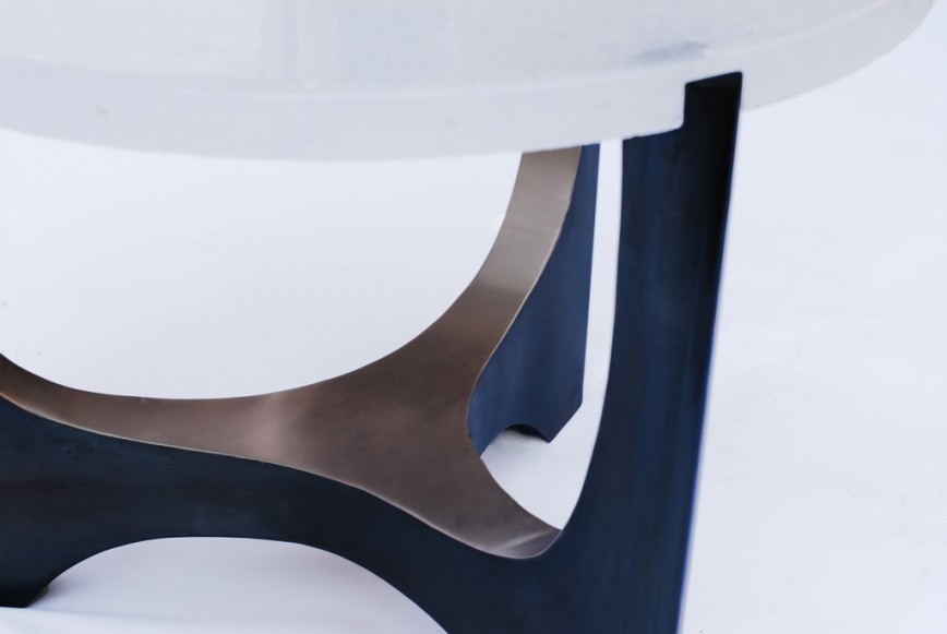 SPINA sidetable bronze patedeverre