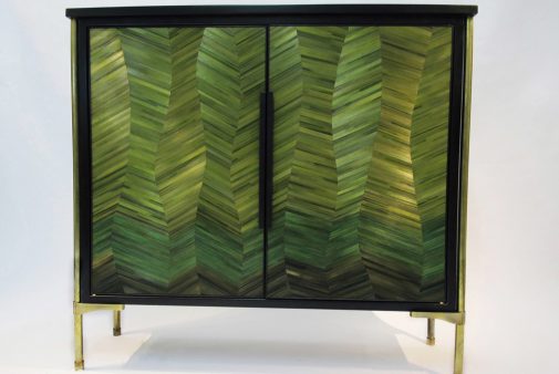 CUSCO_cabinet_steel_brass_patinated_strawmarquetry